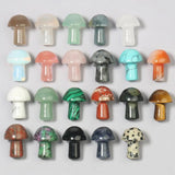 Mushroom Figurines Carved Stones Tiger Eye Quartz Reiki Healing Collection Craft