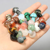 Mushroom Figurines Carved Stones Tiger Eye Quartz Reiki Healing Collection Craft