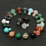 Mushroom Figurines Carved Stones Tiger Eye Quartz Reiki Healing Collection Craft