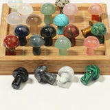 Mushroom Figurines Carved Stones Tiger Eye Quartz Reiki Healing Collection Craft