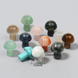 Mushroom Figurines Carved Stones Tiger Eye Quartz Reiki Healing Collection Craft