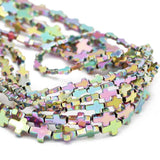 8MM Purple Hematite Cross Spacer Beads for Jewelry Making