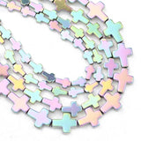 8MM Purple Hematite Cross Spacer Beads for Jewelry Making