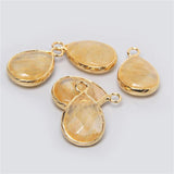 Drop Shape Natural Quartz Pendant for Jewelry Making