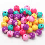 12mm Acrylic Beads Heart Pattern Seed Beads for Jewelry Making, 30pcs