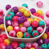 12mm Acrylic Beads Heart Pattern Seed Beads for Jewelry Making, 30pcs