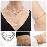 Stainless Steel Enamel Beads Chains Evil Eye Charm Chains For Jewelry DIY
