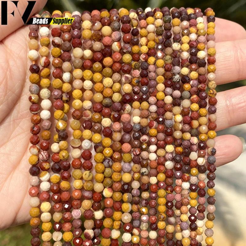 3mm/4mm Mookaite Faceted Round Stone Beads for Jewelry Making