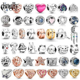 10pcs Heart Star Beads Silver Animal Moon Dream Catcher Charm