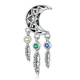 10pcs Heart Star Beads Silver Animal Moon Dream Catcher Charm