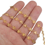 Stainless Steel 18k Plating Peach Heart Chain DIY Craft Bulk