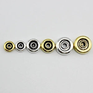100pcs Antique Silver Metal Flat Round Rondelle Spacer Beads 6 8 10mm