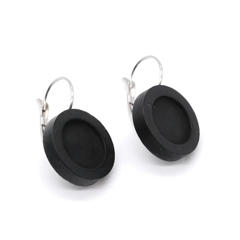10pcs Stainless Steel Lever Back Earrings Base, 12MM Glass Cabochon Bezel