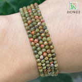 15'' 2/3mm Unakite Jasper Round Spacer Beads DIY Jewelry Making