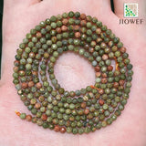 15'' 2/3mm Unakite Jasper Round Spacer Beads DIY Jewelry Making
