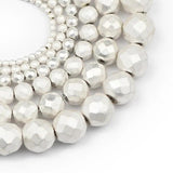 Matte Silver Hematite Stone Beads 2-10mm DIY Charm Jewelry