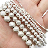 Matte Silver Hematite Stone Beads 2-10mm DIY Charm Jewelry