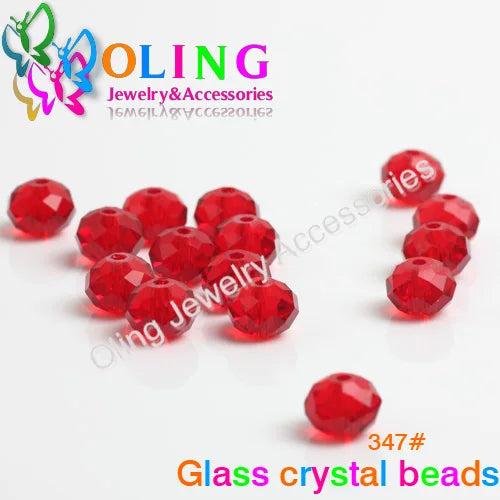 OlingArt 6mm 160pcs Glass Crystal Beads Mixed Multicolor Faceted Flat Round