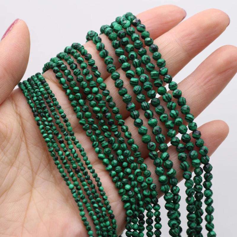 Faceted Malachite Beads for Jewelry Making DIY Necklace Crafts