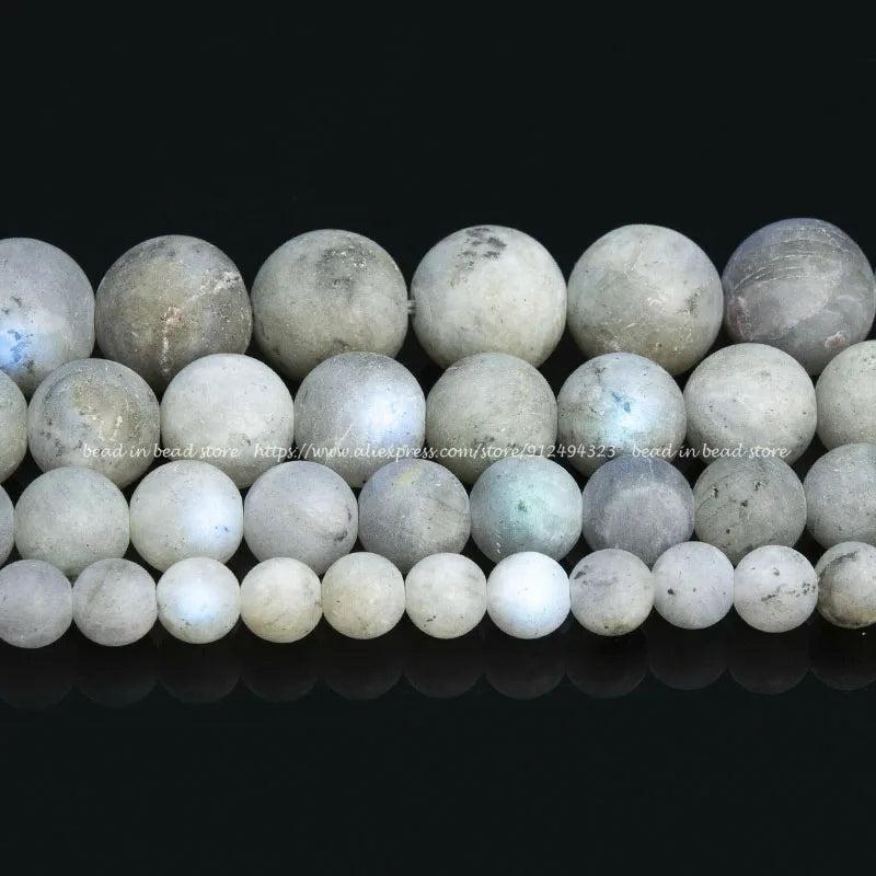 Gray Labradorite Round Beads for Jewelry Making Crafts DIY