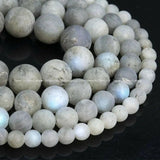 Gray Labradorite Round Beads for Jewelry Making Crafts DIY