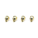 4pcs Zircon Skull Pendants Spacer Beads Charms for Jewelry Making