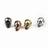 4pcs Zircon Skull Pendants Spacer Beads Charms for Jewelry Making