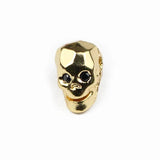 4pcs Zircon Skull Pendants Spacer Beads Charms for Jewelry Making