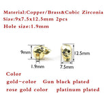 4pcs Zircon Skull Pendants Spacer Beads Charms for Jewelry Making