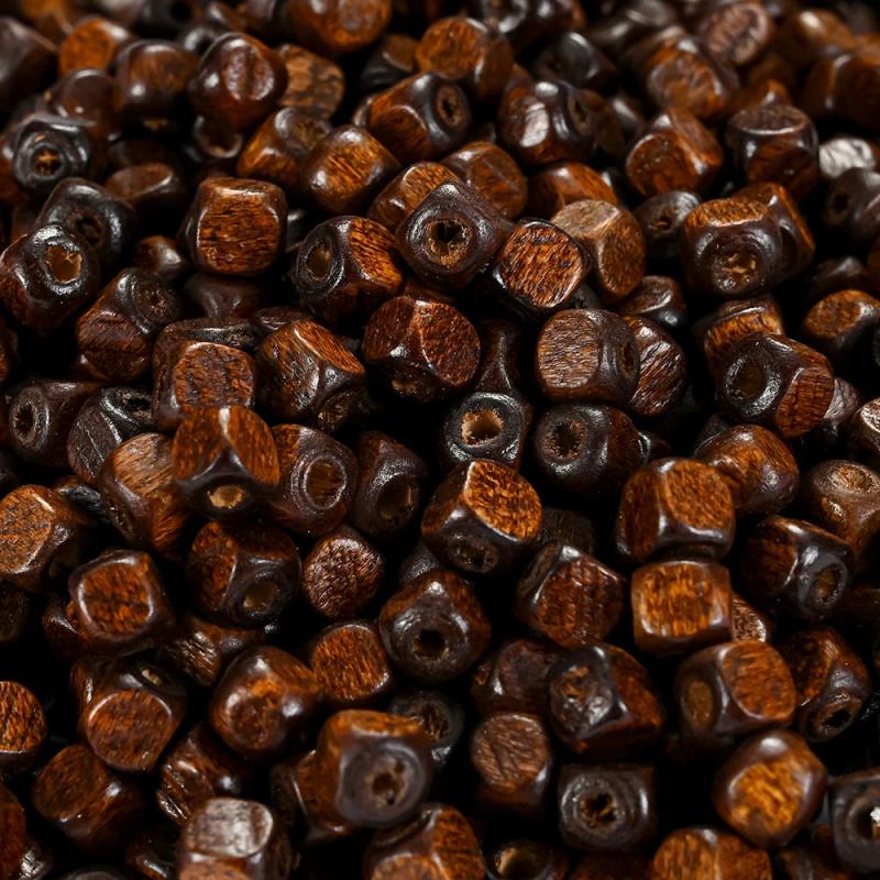 100/200/300pc 6mm Square Wood Beads Natural Spacer Beads for Jewelry Making