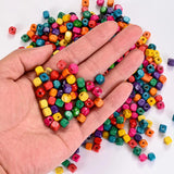 100/200/300pc 6mm Square Wood Beads Natural Spacer Beads for Jewelry Making