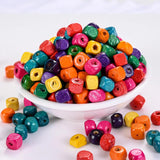 100/200/300pc 6mm Square Wood Beads Natural Spacer Beads for Jewelry Making