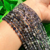 Cordierite Stone Beads Faceted Small Waist Loose Beads for Jewelry Making