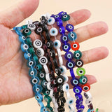 7mm 35pcs Colorful Evil Eye Glass Beads DIY Jewelry Bracelets Necklaces