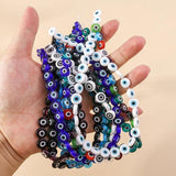 7mm 35pcs Colorful Evil Eye Glass Beads DIY Jewelry Bracelets Necklaces