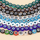 7mm 35pcs Colorful Evil Eye Glass Beads DIY Jewelry Bracelets Necklaces