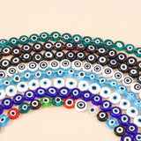 7mm 35pcs Colorful Evil Eye Glass Beads DIY Jewelry Bracelets Necklaces