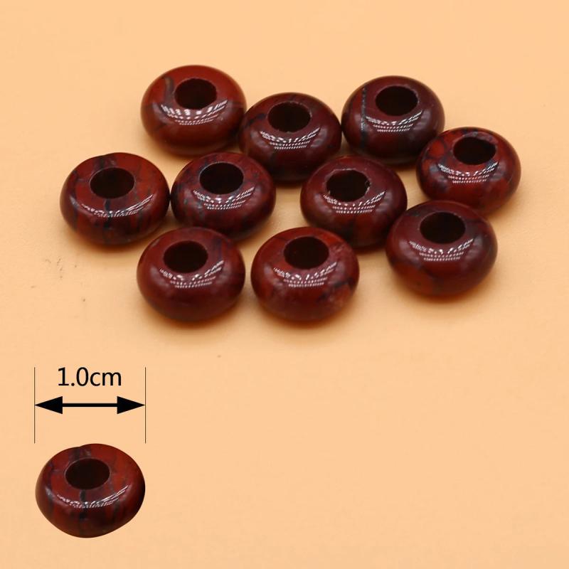 10Pc Natural Stone Big Hole Beads for Jewelry Making DIY
