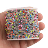 2mm 1m Stainless Steel Mix Cable Enamel Chain Bulk Chain Necklace DIY Jewelry