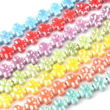 12mm Cross Flower Ceramic Beads Spacer Porcelain Beads for Jewelry Making