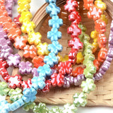 12mm Cross Flower Ceramic Beads Spacer Porcelain Beads for Jewelry Making
