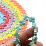 12mm Cross Flower Ceramic Beads Spacer Porcelain Beads for Jewelry Making