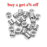 20pcs 6 8mm Stainless Steel Tube Slider Bead Stripe Loose Spacer Beads