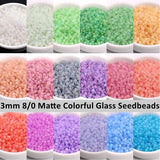 3mm Matte Transparent Glass Beads 8/0 330Pcs