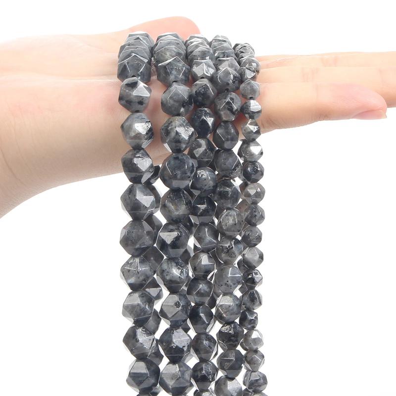 Faceted Spectrolite Round Stone Beads for Jewelry Making