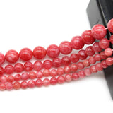 Pink Peach Chalcedony Natural Stone Beads 4/6/8/10mm 15 inches DIY Bracelet