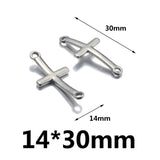 10pcs Stainless Steel Cross Charms Silver Sideways Mini Cross Charm/Pendant