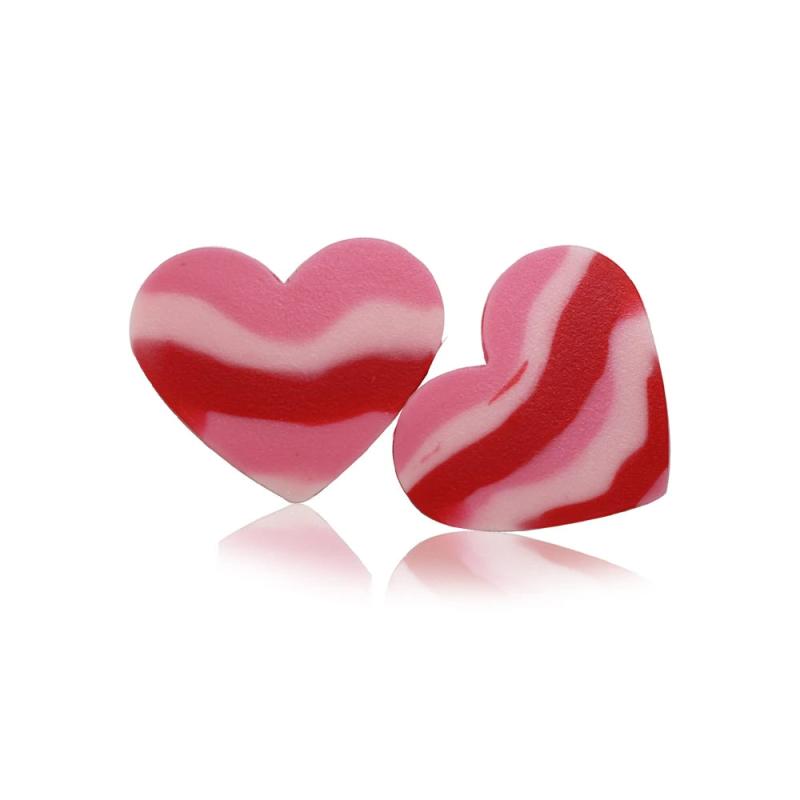 10Pcs Pink Sweet Heart Silicone Beads for DIY Necklace Jewelry