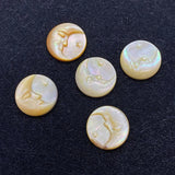 Natural Sea Shell Beads Moon Sun Shape Yellow Charm Bracelet Necklace