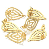 10pcs Stainless Steel Hollow Drop Earring Hooks One Hole Stud Jewelry Making